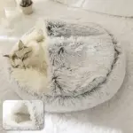 2-in-1 Cozy Cat Bed – Soft Cotton Sleeping Bag & Kennel