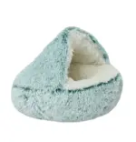 2-in-1 Cozy Cat Bed – Soft Cotton Sleeping Bag & Kennel - Image 3