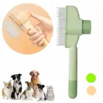 Pet Grooming Comb for Dogs & Cats – Dual-Layer De-Shedding & Self-Cleaning Detangling Tool